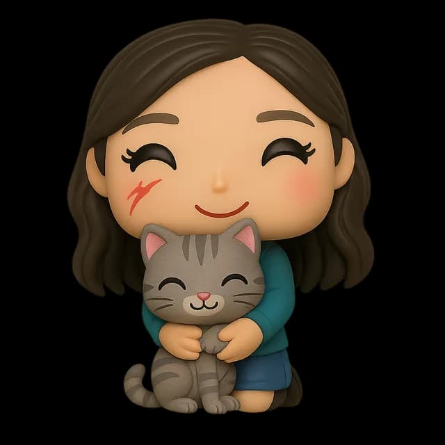 Ejemplo de figura Funko personalizada de una persona junto a su mascota
