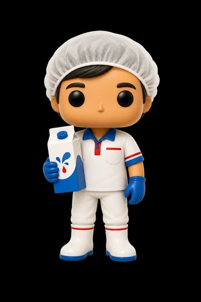 Funko corporativo de trabajador de lácteos