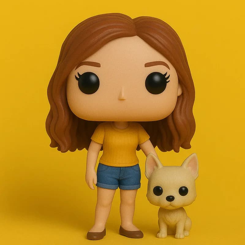 Funko personalizado de Sofía joven con gato Pelusa - regalo personalizado único Peru