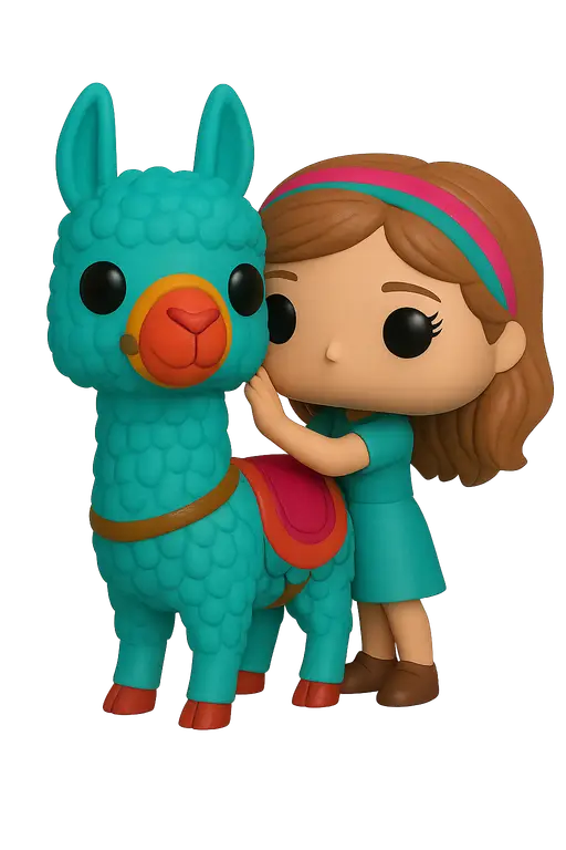 Ilustración decorativa de una figura Funko Pop